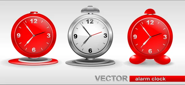 Rojo, vector gris Relojes de alarma — Archivo Imágenes Vectoriales