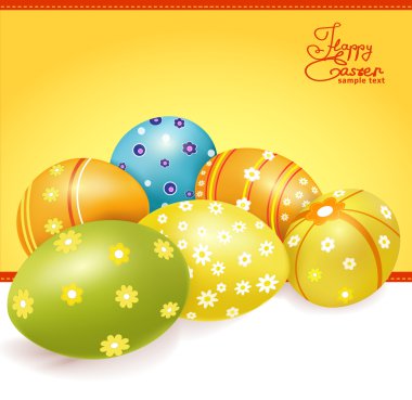 Vector Easter eggs with floral patterns clipart