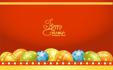 Vector Easter eggs with floral patterns clipart