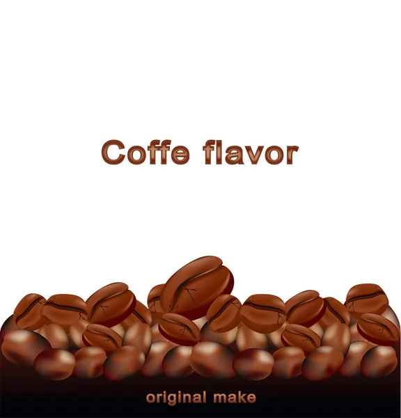 Vektorové smažené horké zrnkové kávy na bílém pozadí — Stockový vektor