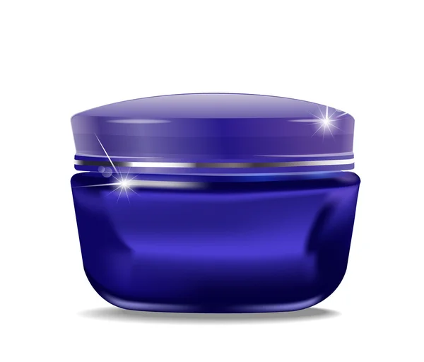 Vector frasco azul con crema cosmética — Vector de stock