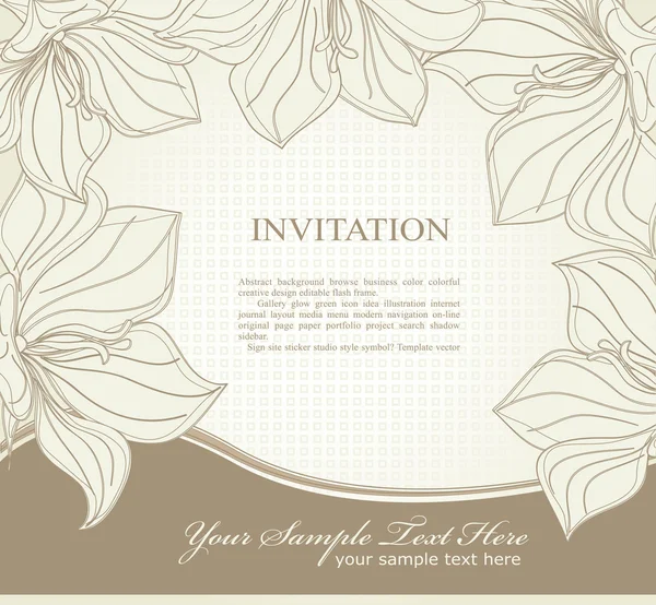 Vector invitación con flores — Archivo Imágenes Vectoriales