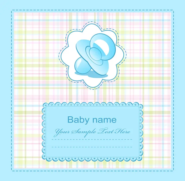Vector azul bebé felicitaciones para el niño — Archivo Imágenes Vectoriales