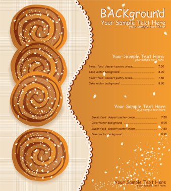 Vector background: biscuits with sesame seeds and sugar clipart