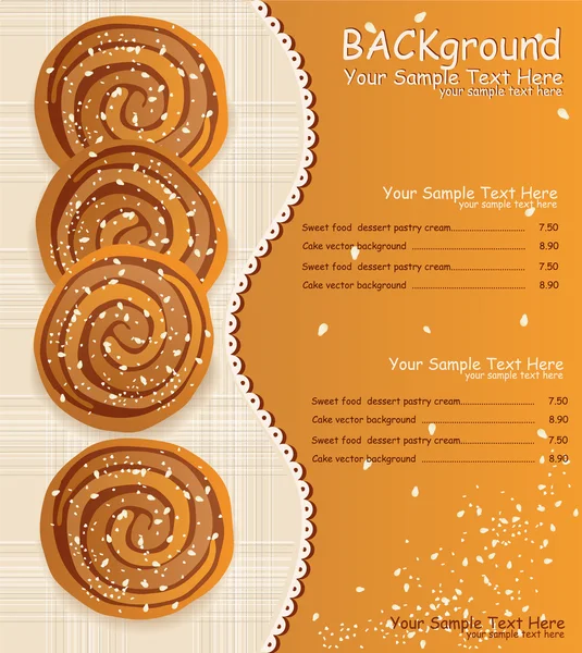 Vector achtergrond: koekjes met sesamzaad en suiker — Stockvector