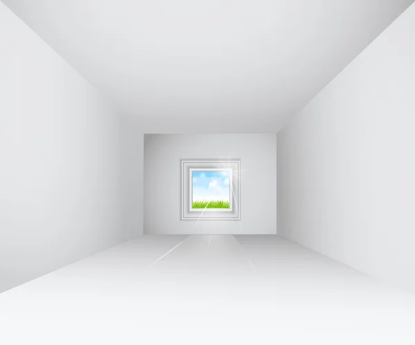 Vector de grijze kamer met een afbeelding in een frame waarop geschilderd — Stockvector
