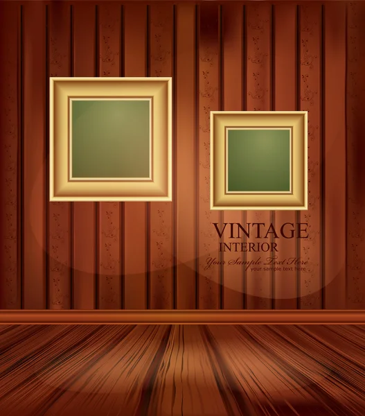 Fond vintage vectoriel avec deux cadres en or — Image vectorielle