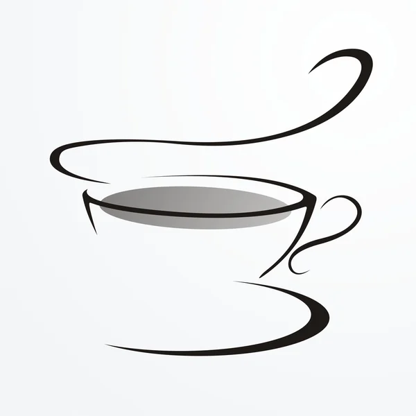 Silhueta de xícara com chá —  Vetores de Stock