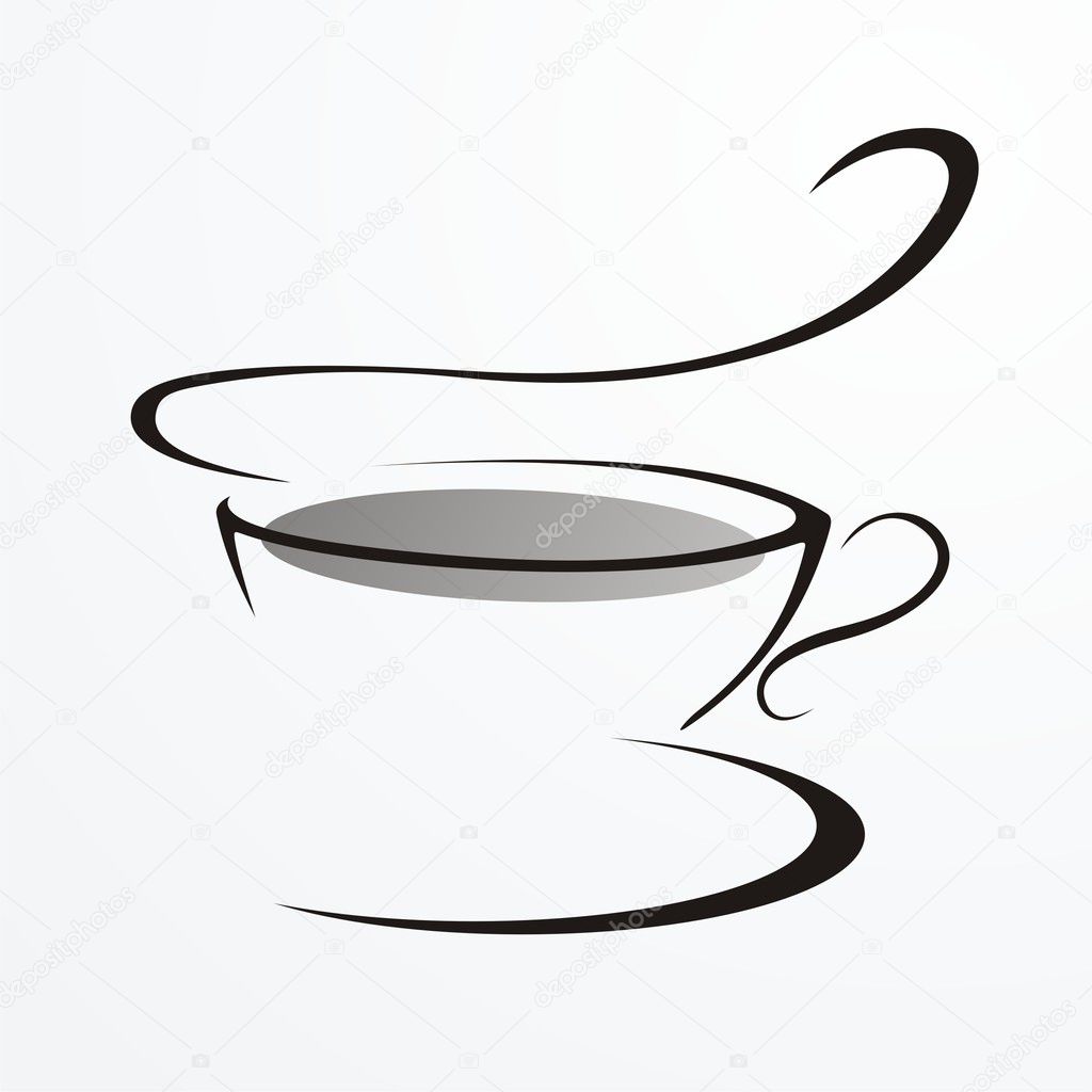 Silhouette of cup with tea