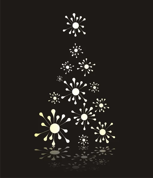 ゴールドのクリスマス ツリー — ストックベクタ