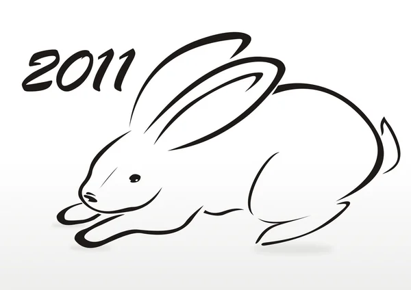 Silhouette of rabbit — Stock Vector
