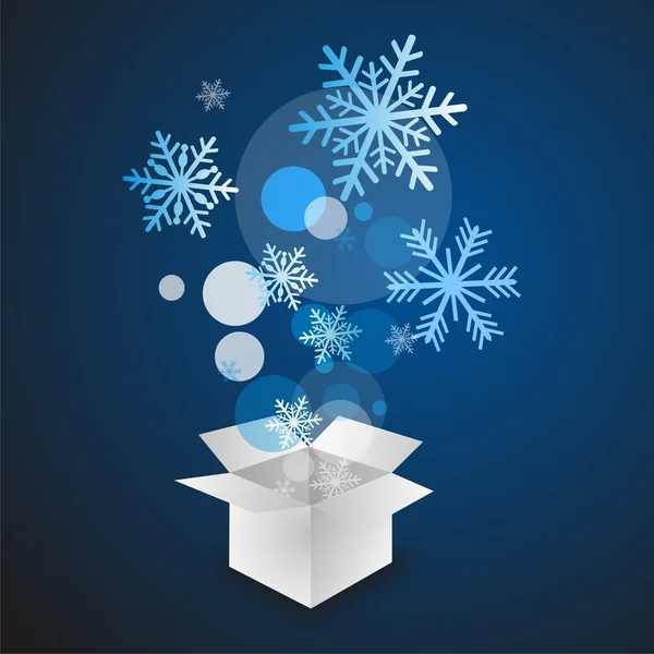 Рождественская коробка со снежинками — стоковый вектор