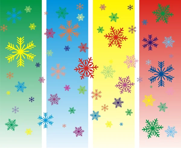 Fiocchi di neve colorati vettoriale — Vettoriale Stock
