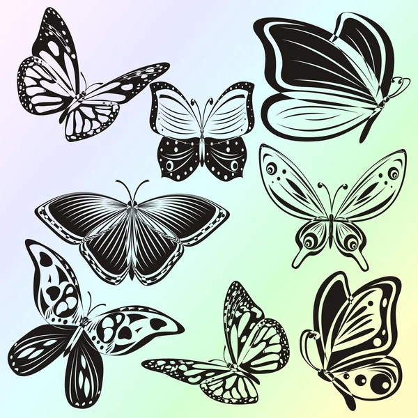 Набір з метеликами — стоковий вектор