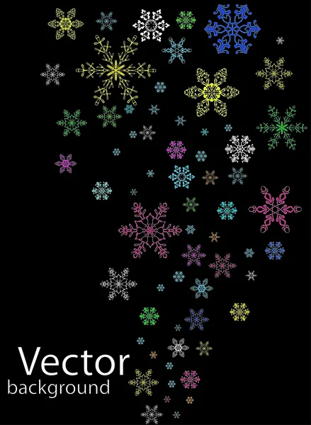 Цветные снежинки — стоковый вектор