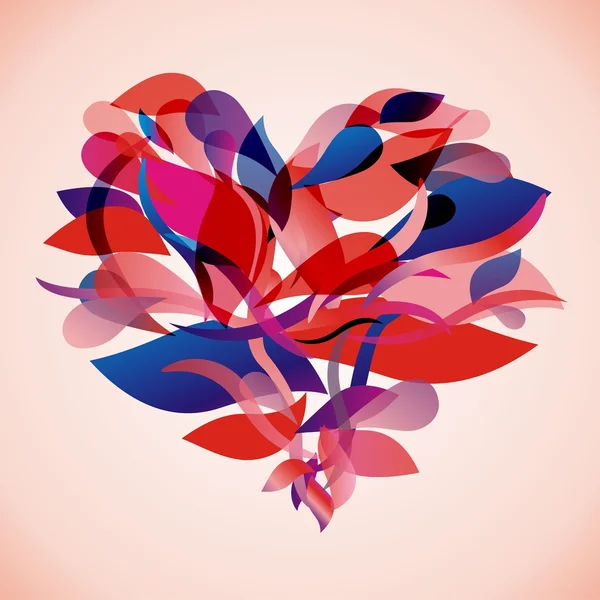 Αφηρημένο floral καρδιά — Διανυσματικό Αρχείο