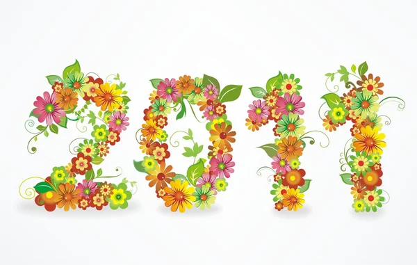 2011 cartão floral — Vetor de Stock