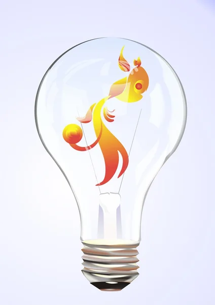 Goldfish in bulb — Stock Vector