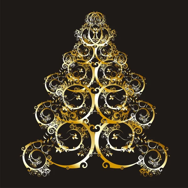 Δέντρο Χριστούγεννα ή Πρωτοχρονιά — Διανυσματικό Αρχείο