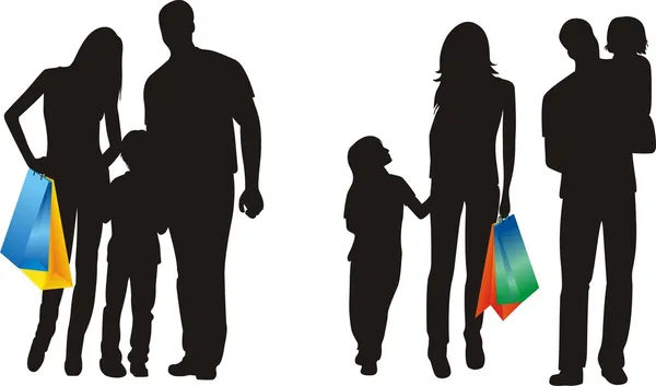 Zakupy rodzinne — Wektor stockowy