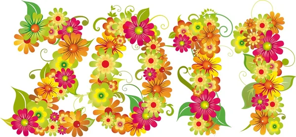 2011 floral card — Stock Vector