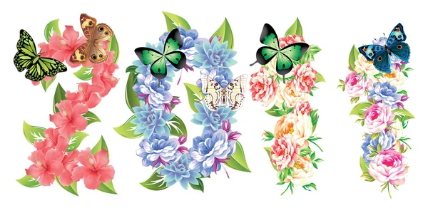 2011 floral κάρτα με λουλούδια — Διανυσματικό Αρχείο