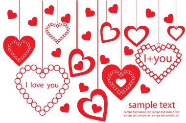 Colorful hearts clipart