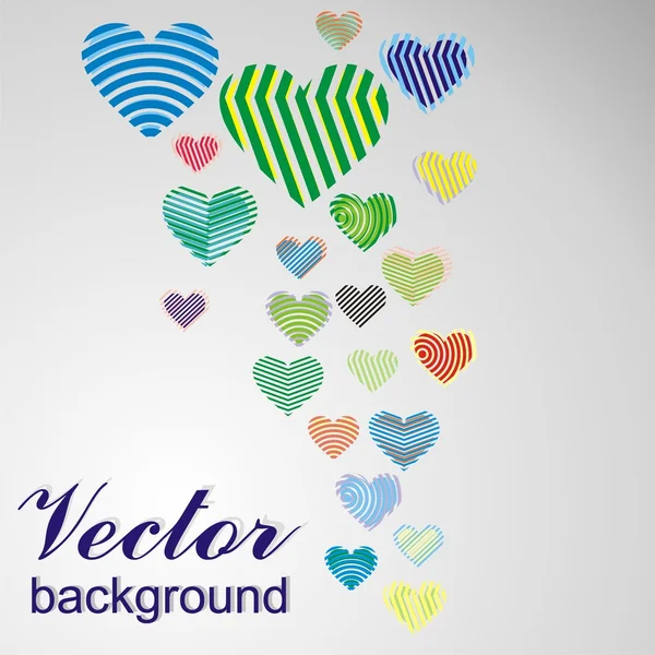 Färgglada Hjärtan — Stock vektor