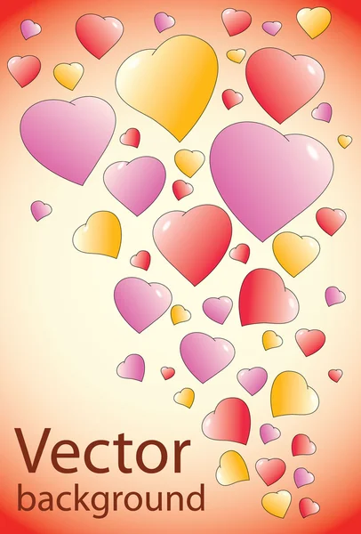 Färgglada Hjärtan — Stock vektor
