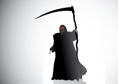 Black death in a raincoat clipart