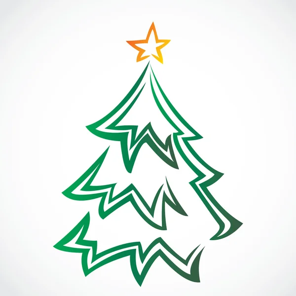 Kerstmis of Nieuwjaar kleur boom — Stockvector