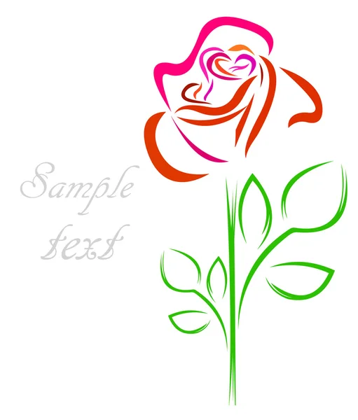 Rose in lines — Stock Vector