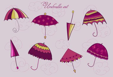 Umrella set in vector clipart