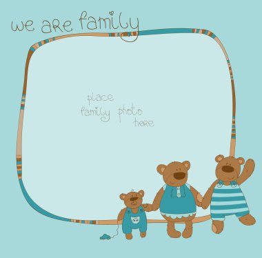 Cute Family Bear Photo Frame clipart