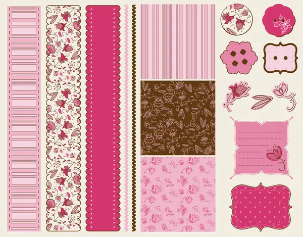 Scrapbook Set de fleurs — Image vectorielle