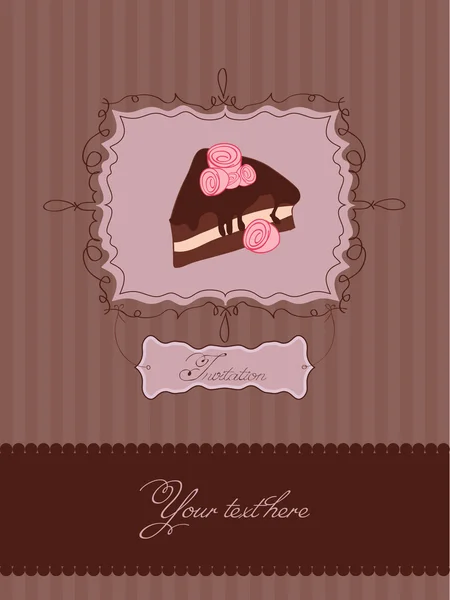 Пригласительная открытка с тортом в стиле ретро — стоковый вектор