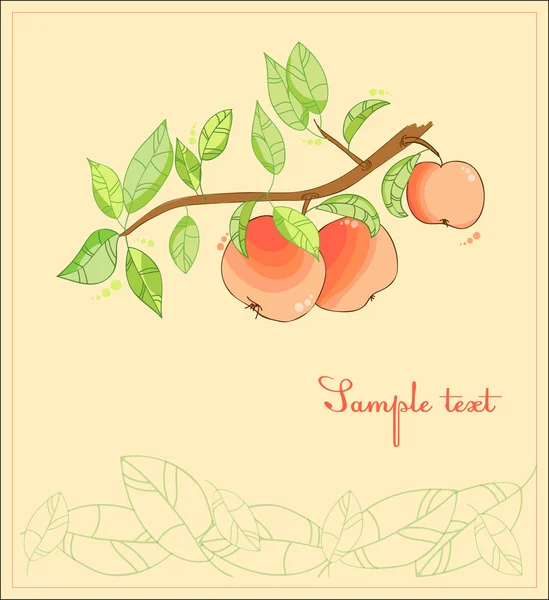 Carte postale Apple Branch — Image vectorielle