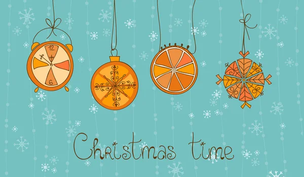 Різдвяна Картка Концептуального Часу — стоковий вектор