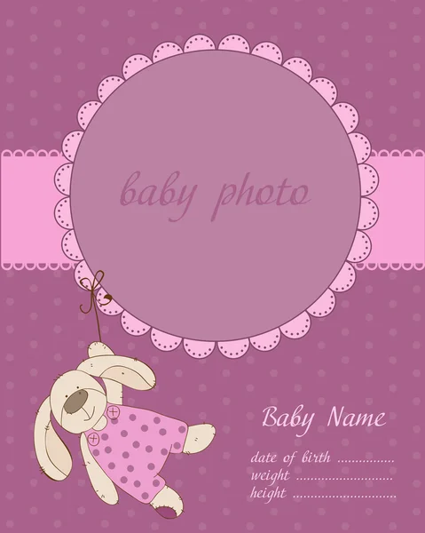 Baby Boy Arrival Card with Frame — Stock Vector