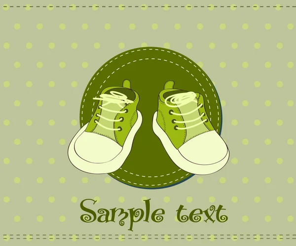 Chaussures Bébé Carte Arrivée — Image vectorielle