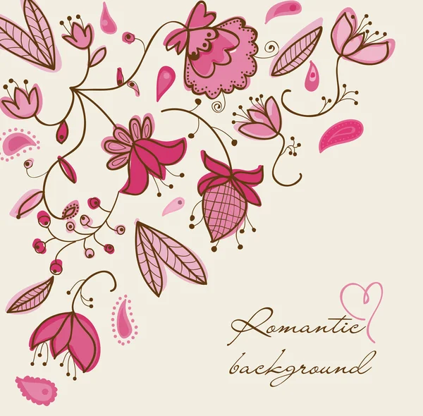 Ρομαντική Floral Φόντο — Διανυσματικό Αρχείο