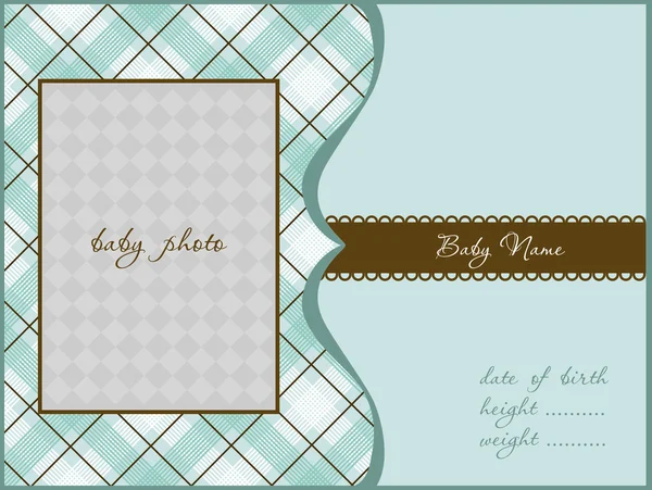 Cartão Chegada Bebê Com Moldura Foto — Vetor de Stock
