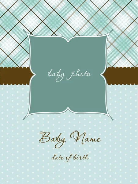Cartão Chegada Bebê Com Moldura Foto — Vetor de Stock