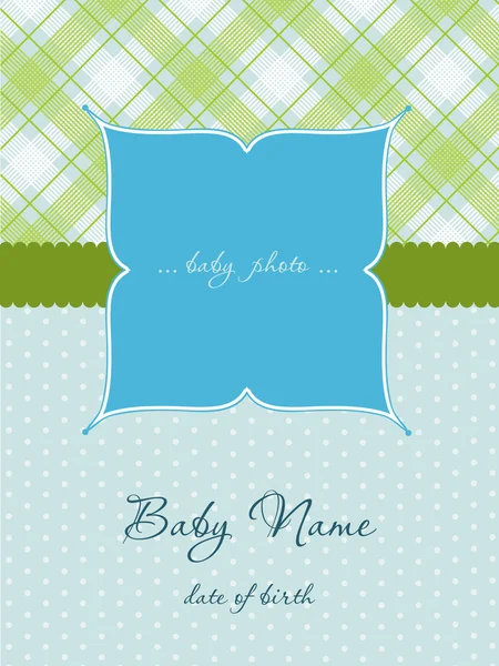 Baby Boy Arrival Card Frame — Stock Vector