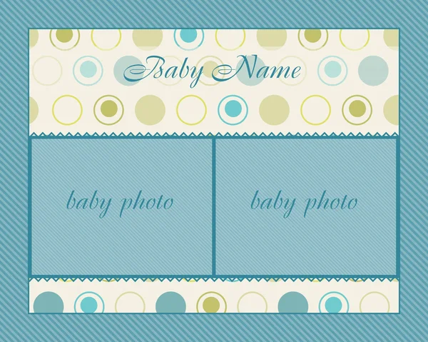 Baby Boy Ankunftskarte Mit Rahmen — Stockvektor