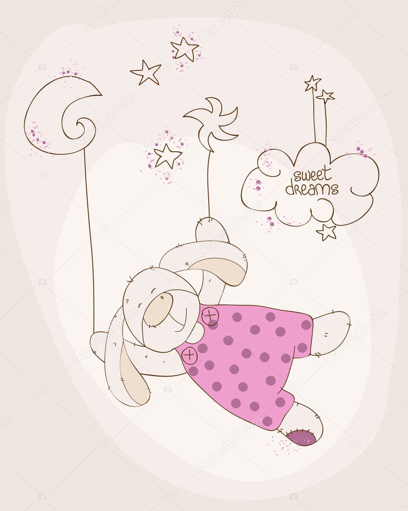 Sleeping Baby Bear Cute Card