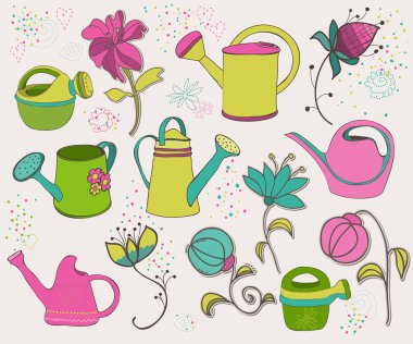 Spring design elements in vector clipart