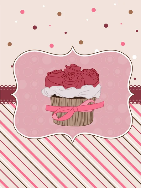 Beautiful Cupcake Card in vector — Stock Vector