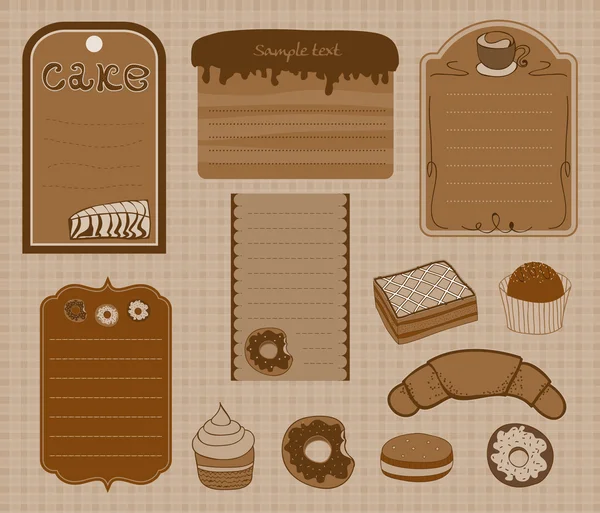 Elementos de design com bolos para scrapbook em vetor —  Vetores de Stock