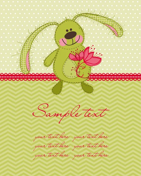 Carino Bunny Card — Vettoriale Stock